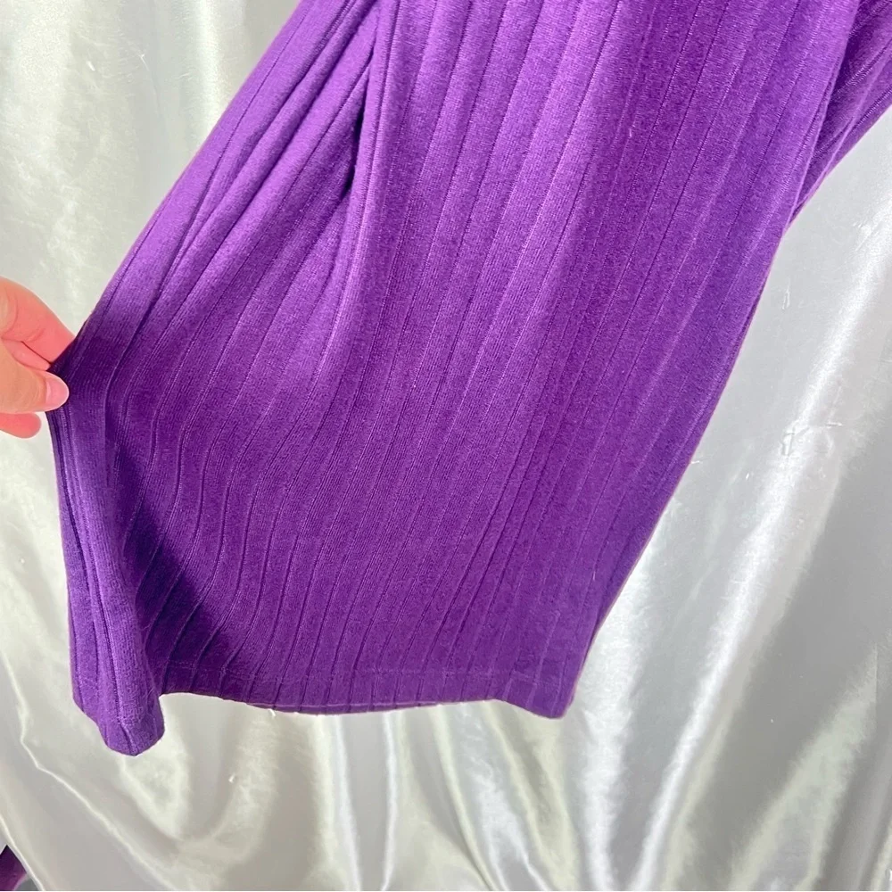 Lane Bryant LIVI Purple Hacci Rib Knit Wide Leg Lounge Pants 26/28 NWT